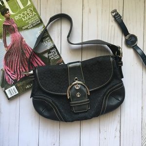 Coach Mini Black Signature Hobo Purse